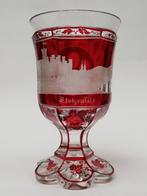 Beau grand verre - Château de Stolzenfels - Bohême - XIXe, Antiquités & Art, Curiosités & Brocante, Enlèvement ou Envoi