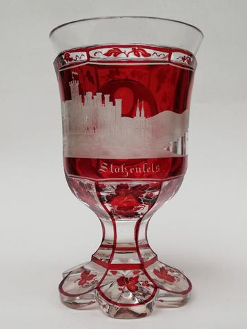 Beau grand verre - Château de Stolzenfels - Bohême - XIXe 