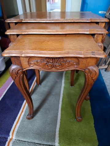 3 bijzettafeltjes stijl Louis xv, Antiek en Kunst, Ophalen