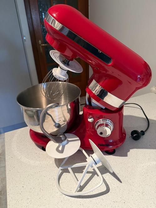 Robot pâtissier Tristar – Rouge métallisé – 3 embouts, Elektronische apparatuur, Keukenmixers, Zo goed als nieuw, 2 tot 3 liter