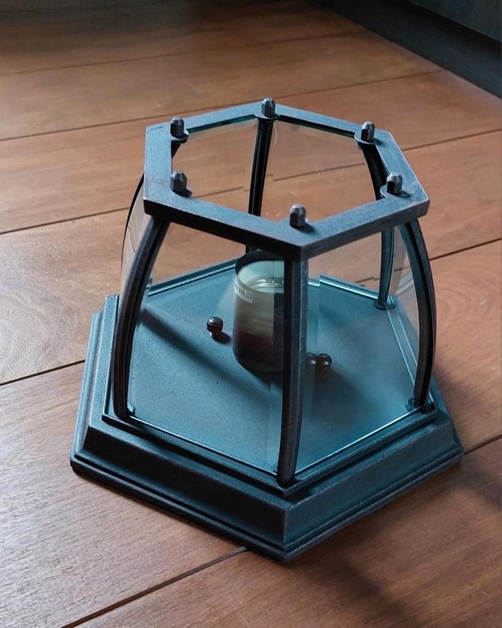 🟤 Bronskleurige stalen plafondlamp — uitstekende staat, Huis en Inrichting, Lampen | Plafondlampen, Zo goed als nieuw, Glas, Ophalen