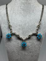 Zilveren ketting met echte turkoois, Handtassen en Accessoires, Kettingen, Blauw, Nieuw, Ophalen of Verzenden, Met edelsteen