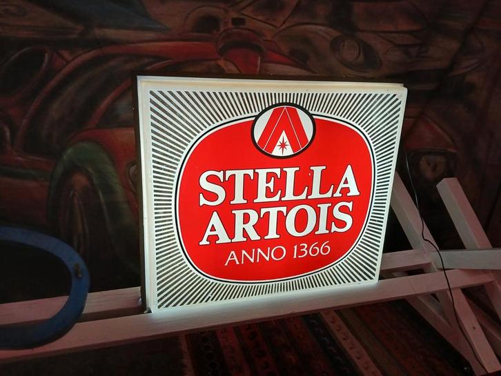 Originele vintage Stella Artois lichtbak lichtreclame, Verzamelen, Merken en Reclamevoorwerpen, Gebruikt, Ophalen