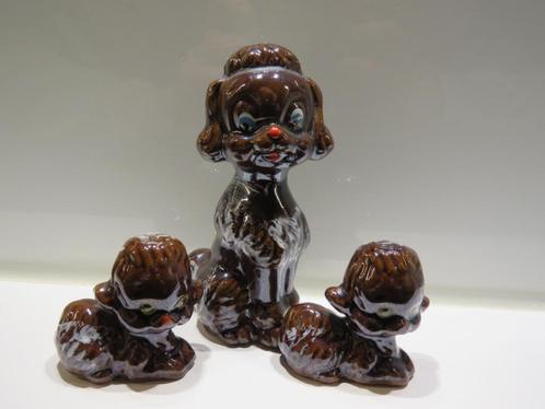 Vintage midcentury Japan Redware poedel en pups, Antiek en Kunst, Curiosa en Brocante, Ophalen of Verzenden