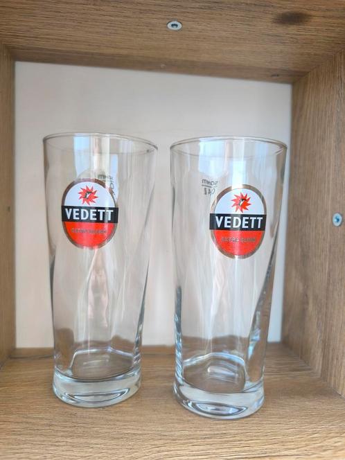 2 glazen van Vedett, Verzamelen, Biermerken, Gebruikt, Glas of Glazen, Overige merken, Ophalen of Verzenden