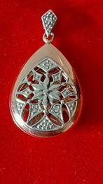 .375 9K rosé en witgouden diamanten 0.02ct hanger, Overige voorstellingen, Ophalen of Verzenden, Zo goed als nieuw, Met edelsteen