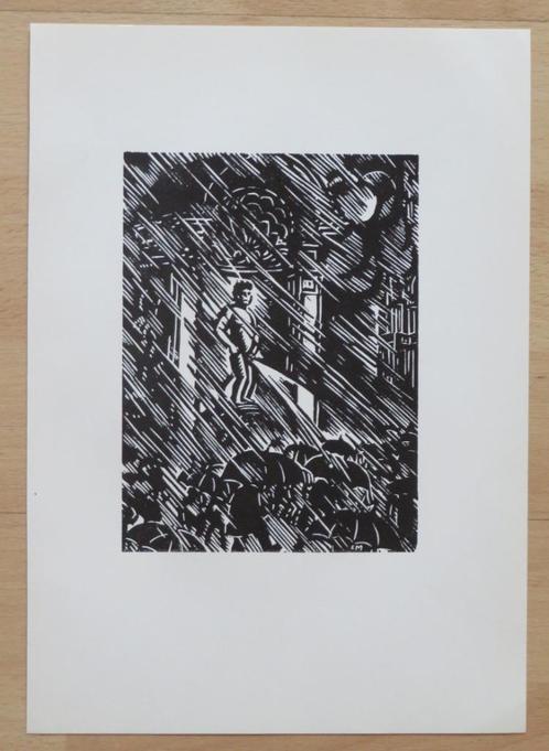 Houtsnede van Frans Masereel: BRUSSEL - Manneken Pis, Antiek en Kunst, Kunst | Etsen en Gravures, Verzenden