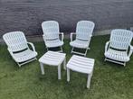 Tuinstoelen Allibert , 4 stuks + 2 voetenbankjes, Tuin en Terras, Ophalen