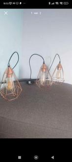 3 x kopere hanglampen, Maison & Meubles, Lampes | Suspensions, Comme neuf, Enlèvement ou Envoi