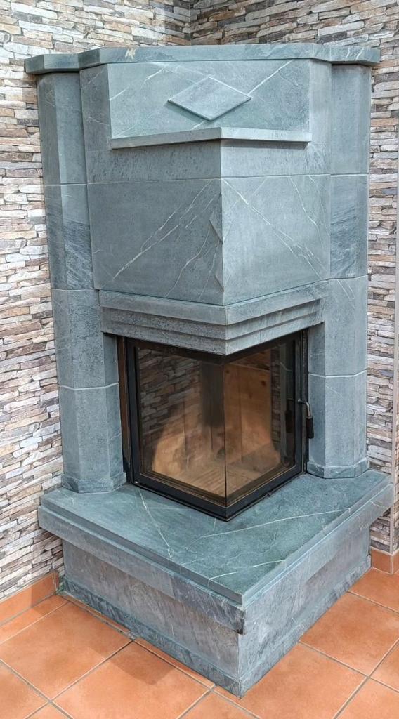 24093 Zware Speksteenkachel Hark, Huis en Inrichting, Kachels, Gebruikt, Vrijstaand, Houtkachel, Hout, Ophalen