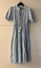 Blauwe lange jurk met witte strepen, Blauw, Ophalen of Verzenden, Zo goed als nieuw, Maat 36 (S)