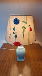 Lampe de table émaillée bleue anglaise avec abat-jour, Comme neuf, Bleu, Enlèvement ou Envoi