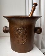Antieke zwaar koperen vijzel en stamper, Antiek en Kunst, Ophalen of Verzenden, Koper