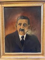 Olieverfschilderij “Tist den Accordeonist”, Herzele, Antiek en Kunst, Kunst | Schilderijen | Klassiek, Ophalen