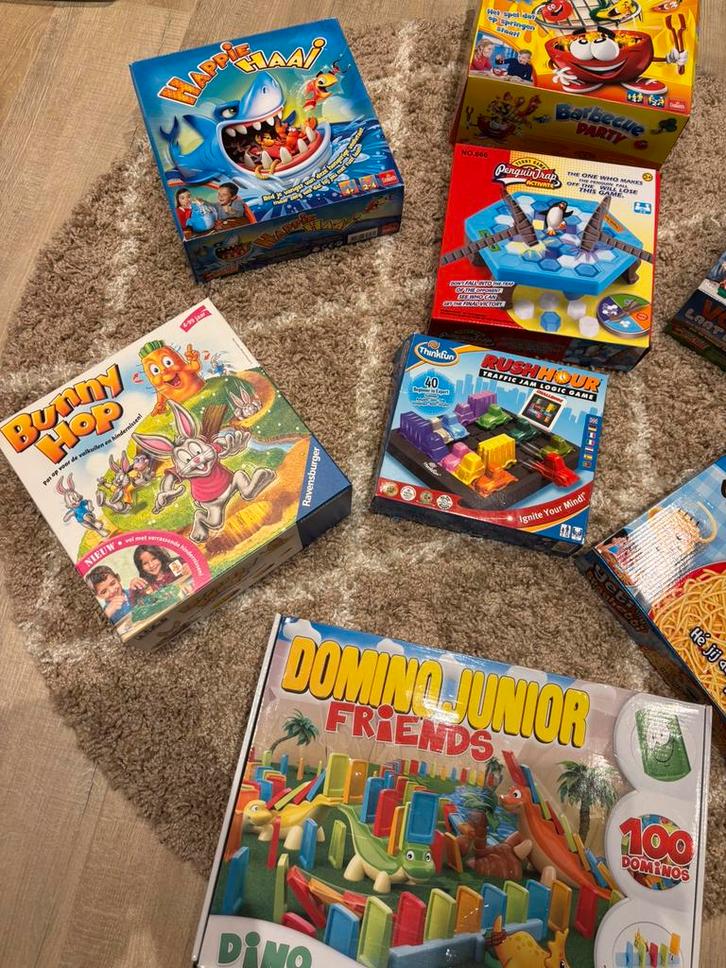 Gezelschapsspellen Bunny Hop, Happie Haai, enz, Hobby en Vrije tijd, Gezelschapsspellen | Kaartspellen, Zo goed als nieuw, Ophalen of Verzenden