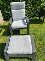 tuinstoel 'Garden Impressions' met voetenbank en kussens, Tuin en Terras, Ophalen, Gebruikt, Aluminium, Verstelbaar