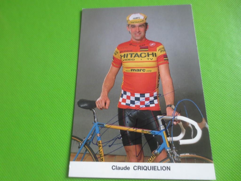 wielerkaart 1986 wk team splendor claude criquielion signe, Sport en Fitness, Verzenden, Zo goed als nieuw