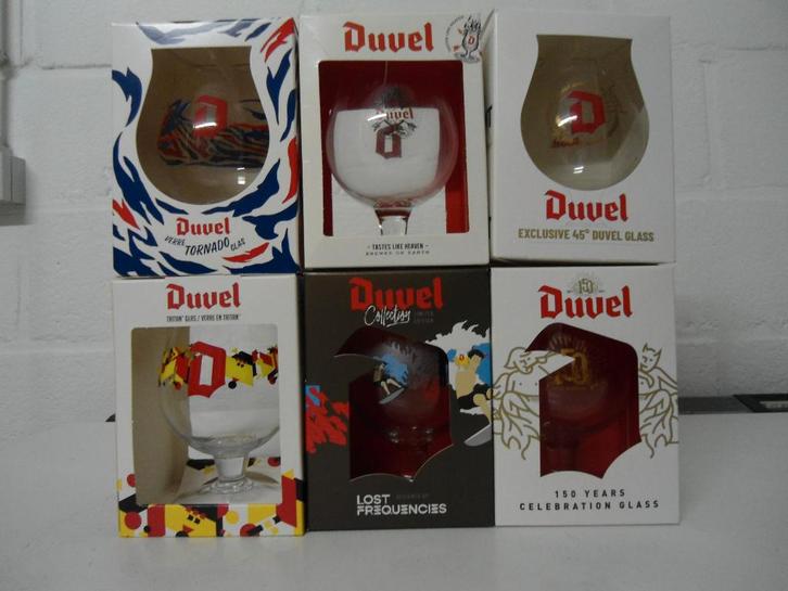 splinternieuwe duvel collector glazen allerlei. Zie foto's, Collections, Marques de bière, Neuf, Verre ou Verres, Duvel, Enlèvement ou Envoi