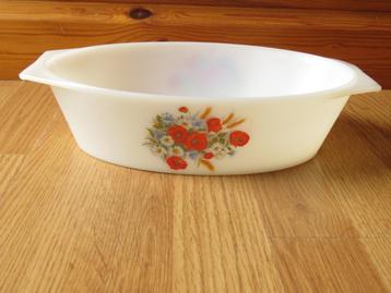 vintage arcopal plat pour le four motifs fleurs des champs, Enlèvement ou Envoi, Comme neuf, Récipient(s)