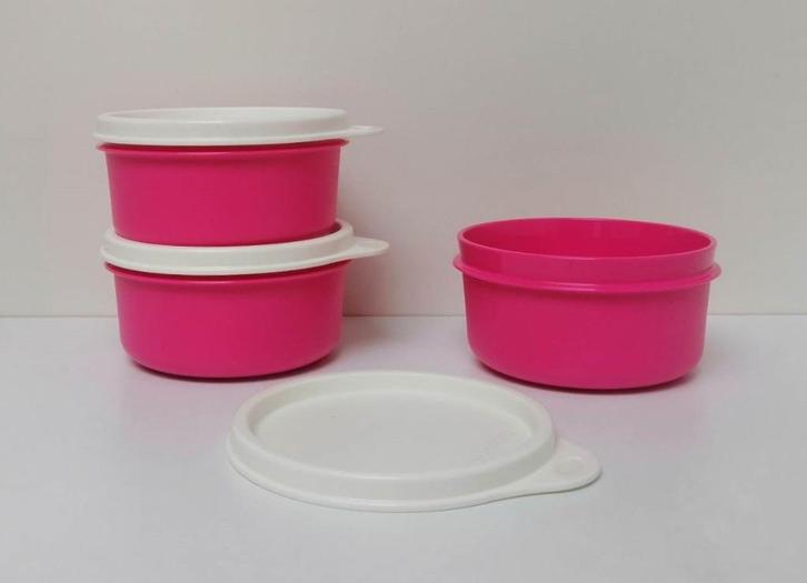 Tupperware™ « Ruimtekommetje » 200 ml x 3 - roze en wit, Huis en Inrichting, Keuken | Tupperware, Nieuw, Bak of Kom, Wit, Paars