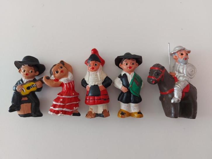 Spaanse beeldjes (7cm) 5 stuks, Antiek en Kunst, Antiek | Keramiek en Aardewerk, Ophalen