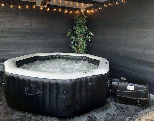 Intex PureSpa Jet & Bubble Deluxe 6 personen, Tuin en Terras, Jacuzzi's, Zo goed als nieuw, Opblaasbaar, Afdekzeil, Grondzeil