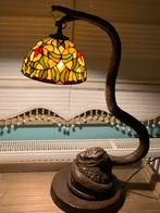 Prachtige tiffanylamp met bronzen slang 90h/23 diameter lamp, Antiek en Kunst, Antiek | Verlichting, Ophalen of Verzenden