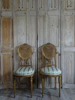 Frans vergulde stoeltjes 2 stuks, Antiek en Kunst, Antiek | Woonaccessoires, Ophalen