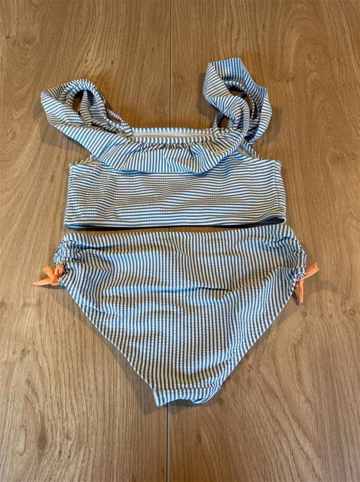Wit blauw gestreepte bikini - 10 jaar - 140 cm, Enfants & Bébés, Maillots de bain pour enfants, Comme neuf, Envoi