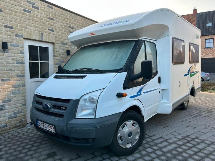 ford transit mobilhome #chausson# topstaat bj 2008 !!gekeurd, Caravanes & Camping, Camping-cars, Entreprise, jusqu'à 4, Semi-intégral