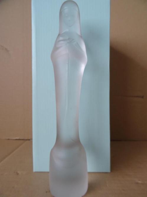 Antiek Mariabeeld Madonna Stef Uiterwaal Leerdam glas 24cm, Antiek en Kunst, Antiek | Religieuze voorwerpen, Ophalen of Verzenden