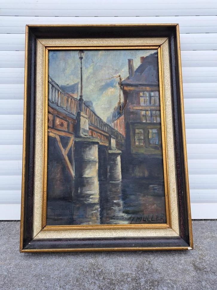 huile sur toile signe L muller, Antiek en Kunst, Kunst | Schilderijen | Klassiek, Ophalen of Verzenden