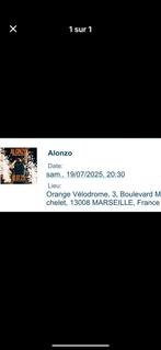 Alonzo marseille 19/07/2025, Tickets en Kaartjes, Concerten | Overige