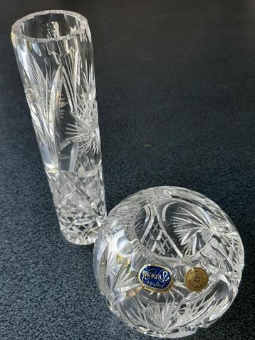 Crystal Bohemia 2 vaasjes in perfekte staat beschikbaar voor biedingen