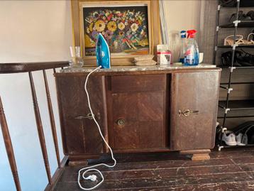 Vintage cabinet / kast - massief hout, Enlèvement, Utilisé
