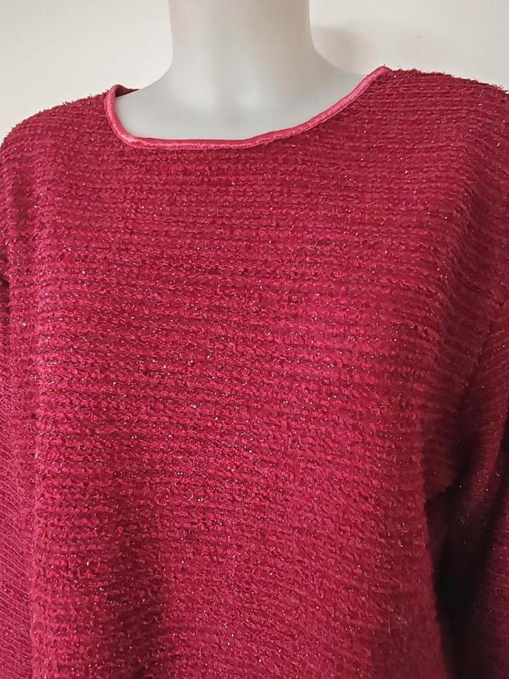 Prachtige bordeauxrode trui met glinsterend breiwerk met tex, Kleding | Dames, Leggings, Maillots en Panty's, Legging, Ophalen of Verzenden