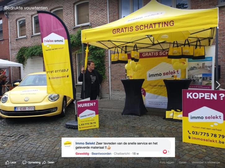 bedrukte partytent vouwtent - goedkoop, Tuin en Terras, Partytenten, Nieuw, Partytent, Ophalen of Verzenden