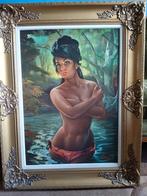 Mooie antieke gesingeerde schilderij, Antiek en Kunst, Ophalen