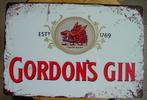 GORDON GIN REKLAME -METAAL-, Verzamelen, Ophalen of Verzenden