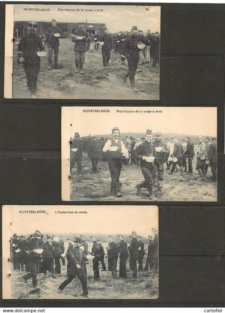 Oorlog-Krijgsgevangenenkamp-Munster-Lager-3oude zichtkaarten, Verzamelen, Militaria | Algemeen, Overige soorten, Foto of Poster