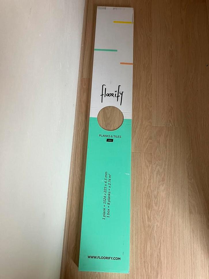 Nieuw: Floorify Vinylplanken - Paris Tan F001 (+ ondervloer), Bricolage & Construction, Bois & Planches, Neuf, Planche, Enlèvement