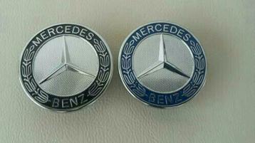 Emblème de capot avec logo Mercedes Ø 57 mm bleu/noir