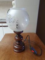 LAMPEDAIRE HOUT MET GLAZEN KAP, Ophalen, Glas, Minder dan 50 cm