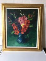 Schilderij met bloemen/gladiolen, Ophalen of Verzenden