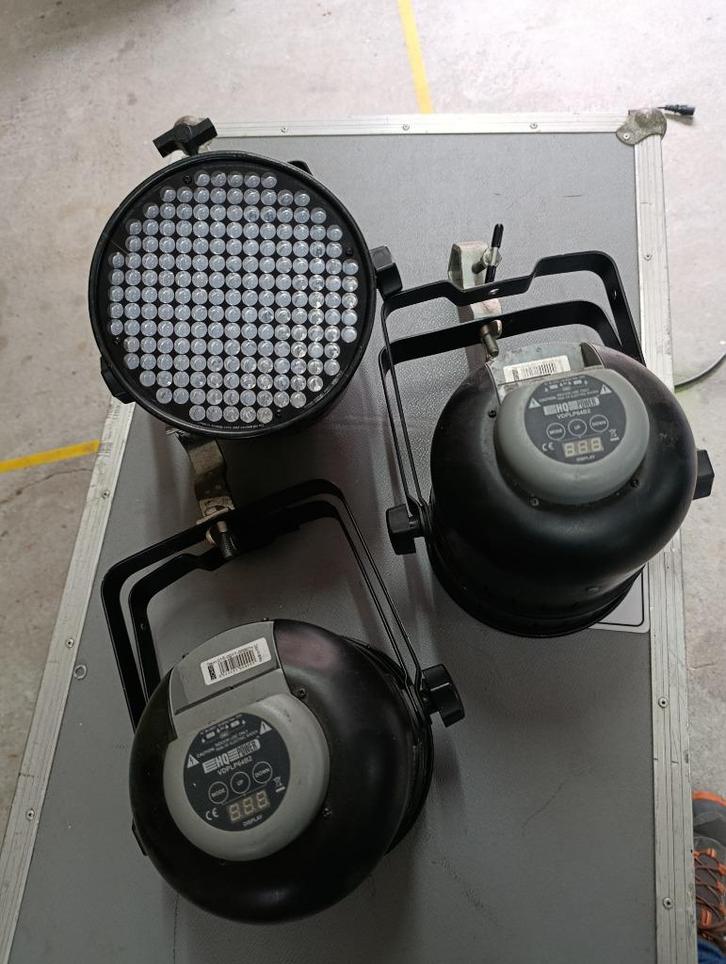 Set van 3 RGB led spots, Muziek en Instrumenten, Licht en Laser, Gebruikt, Licht, Geluidgestuurd, Kleur, Stroboscoopeffect, Ophalen