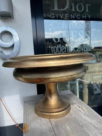 EXCLUSIEVE GROTE GOUD METALEN POT GIETALUMINIUM PTMD VAAS beschikbaar voor biedingen