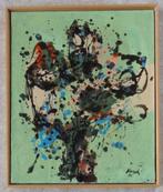 HENRI KERELS / ABSTRACTIE / OLIEVERF / 63x53cm / KADER / SIG, Antiek en Kunst, Ophalen of Verzenden