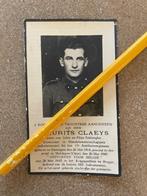 Oorlogsslachtoffer MEI 1940 Onderluitenant 13de Art. CLAEYS, Ophalen of Verzenden, Bidprentje