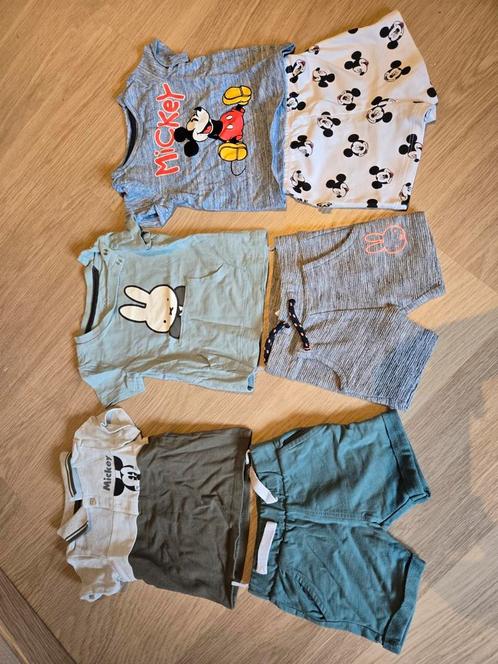 T-shirts en shorts maat 74 - leuke sets, Kinderen en Baby's, Babykleding | Maat 74, Zo goed als nieuw, Ophalen of Verzenden