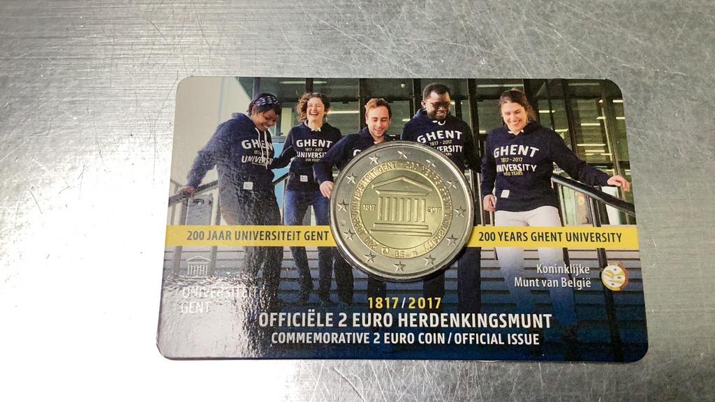 200 jaar universiteit Gent, Ophalen of Verzenden, België, 2 euro, Losse munt